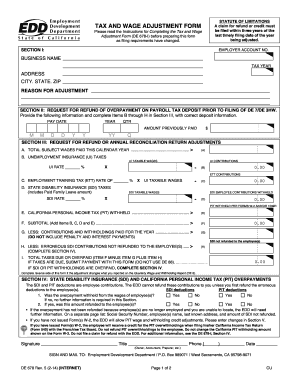 California Tax and Wage Adjustment Form