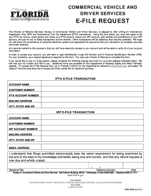 Florida IFTA and IRP E-File Request Form