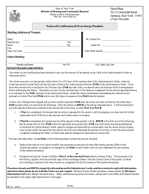 New York Overcharge Penalty Notice