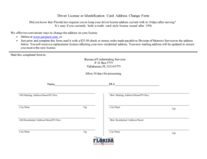 Florida Driver License Address Change Form
