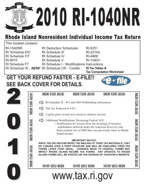 Rhode Island Nonresident Income Tax Return