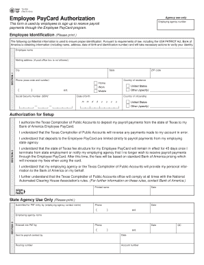 Employee PayCard Authorization Form