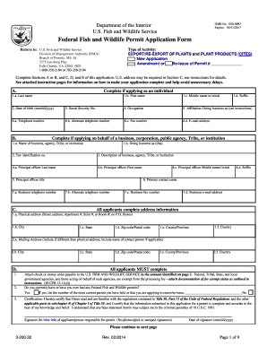 U.S. Fish and Wildlife Service Form 3-200-32: Permit Application for ... - fws