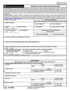 Rehabilitation Needs Inventory Form