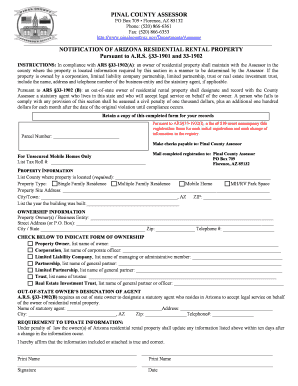 Arizona Residential Rental Property Notification