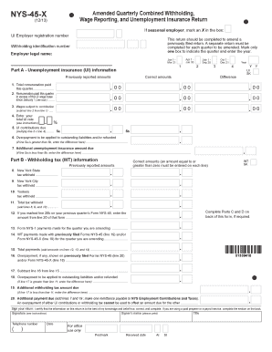 NYS-45-X Amended Quarterly Combined Withholding Return