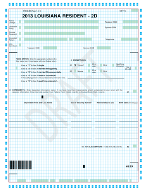 Louisiana Individual Income Tax Return 2013