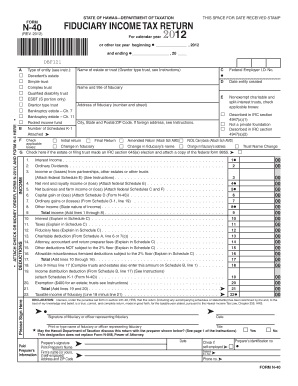 Hawaii Fiduciary Income Tax Return Form N-40