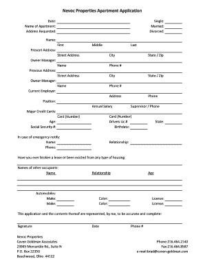 Nevoc Properties Apartment Application