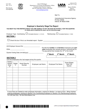 Michigan Employer’s Quarterly Wage/Tax Report