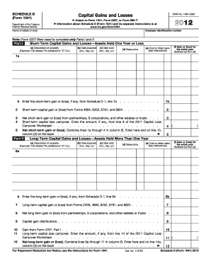 Schedule D (Form 1041) Capital Gains and Losses