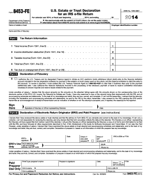 IRS Form 8453-FE for Estate or Trust