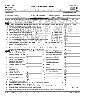 Schedule F Form 1040 Profit or Loss From Farming