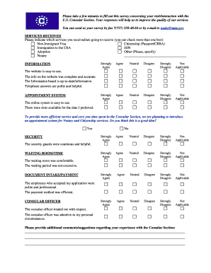 US Consular Services Feedback Survey