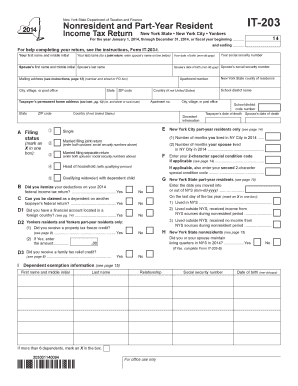 New York State Nonresident and Part-Year Resident Income Tax Return