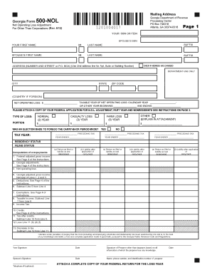 Georgia Form 500-NOL