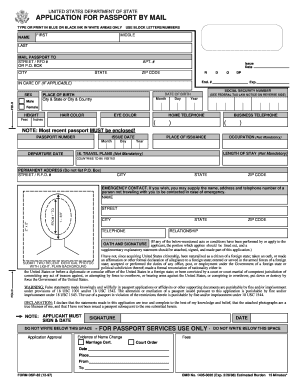 US Passport Application by Mail