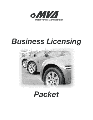 Maryland Vehicle Dealer License Application
