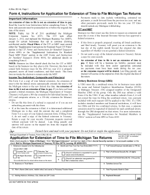 Michigan Tax Return Extension Form 4