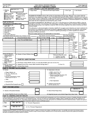 USDA Tenant Certification Form