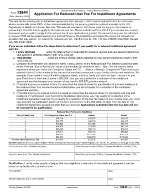 IRS Form 13844 Application for Reduced User Fee
