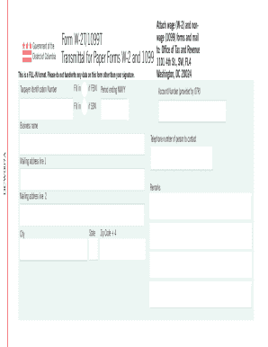 District of Columbia W-2 and 1099 Transmittal Form