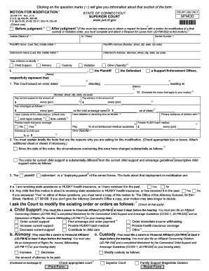 Motion for Modification of Custody or Support Order
