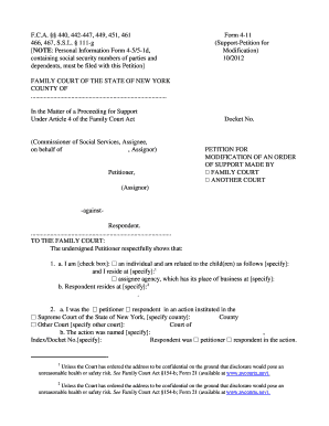 New York Support Modification Petition