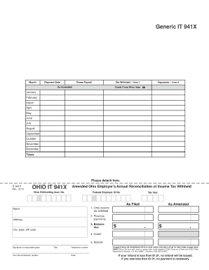 Ohio IT 941X Amended Form