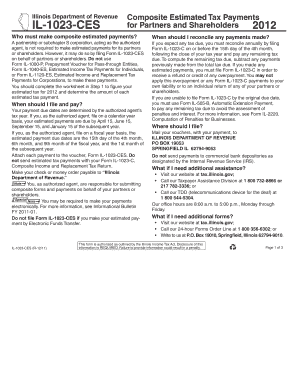 Illinois Composite Estimated Tax Payment Form IL-1023-CES