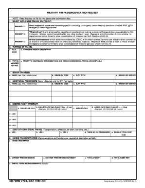 Military Air Passenger Cargo Request Form