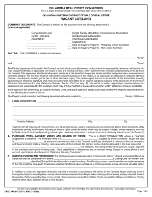Oklahoma Uniform Contract of Sale of Real Estate