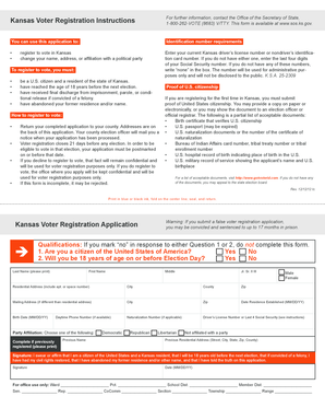 Kansas Voter Registration Application
