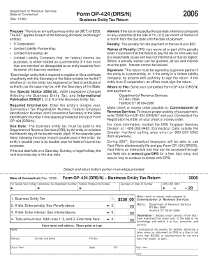 Connecticut Business Entity Tax Return Form OP-424