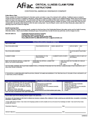 Critical Illness Claim Form