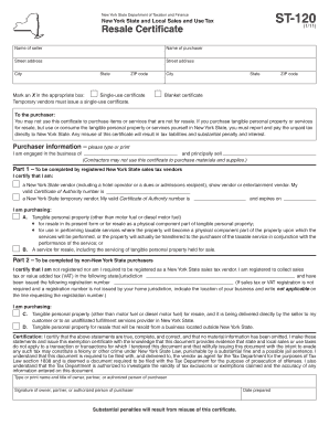 New York Resale Certificate