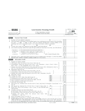 IRS Form 8586 Low-Income Housing Credit