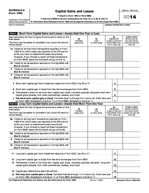 Schedule D Form 1065 Capital Gains and Losses