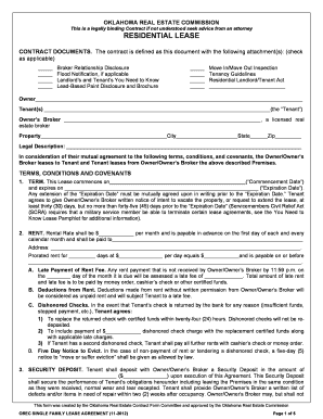 Oklahoma Residential Lease Agreement