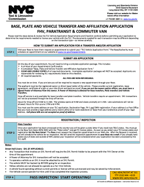 NYC TLC Vehicle Transfer Application