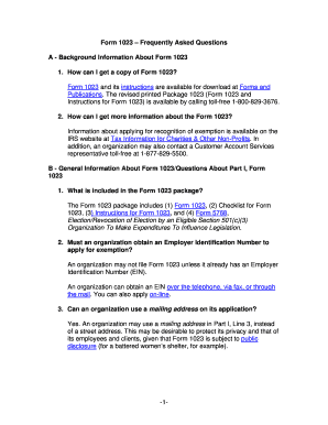 Form 1023 Application for Tax-Exempt Status