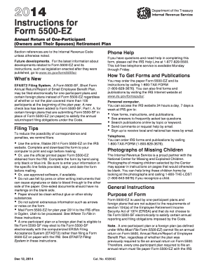 Form 5500-EZ Instructions
