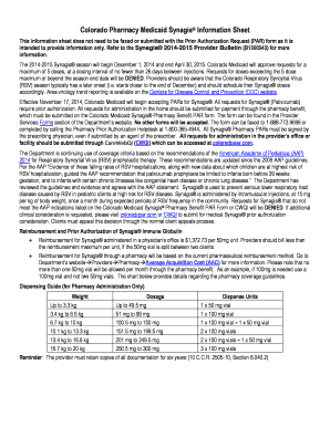 Colorado Medicaid Synagis Prior Authorization Request