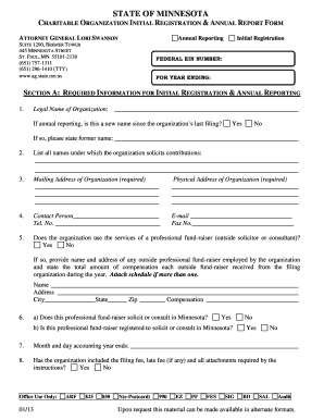 Minnesota Charitable Organization Registration Form