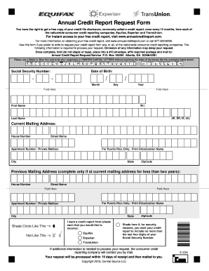 Annual Credit Report Request Form