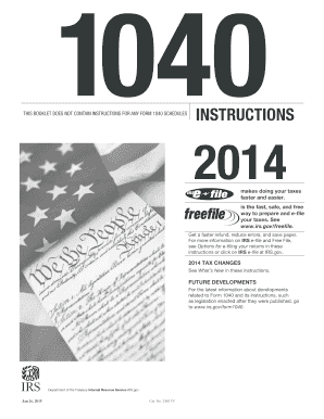 IRS Form 1040 Instructions 2014