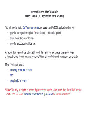 Wisconsin Driver License Application