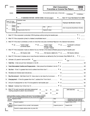 Utah Corporation Franchise or Income Tax Return