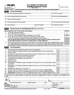 Form 706-QDT US Estate Tax Return