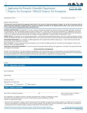 Texas Charitable Organization Property Tax Exemption Form